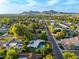 Stunning aerial view of the home and surrounding neighborhood with mountain views at 301 W Royal Palm Rd, Phoenix, AZ 85021