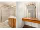 Bathroom featuring a vanity, toilet, and separate shower at 5200 S Lakeshore Dr # 206, Tempe, AZ 85283