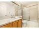 Bathroom features a vanity, toilet, and shower/tub combo at 5200 S Lakeshore Dr # 206, Tempe, AZ 85283