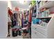 Organized walk-in closet with ample shelving, hanging space, and storage drawers to neatly store belongings at 5231 E Tamblo Dr, Phoenix, AZ 85044