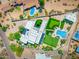 Stunning aerial view showcasing the expansive property with pool, putting green and lush landscaping at 5404 N 41St St, Phoenix, AZ 85018