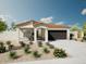 Charming single-story home featuring a red tile roof, low-maintenance landscaping and a two-car garage at 17961 W Sand Hills Rd, Surprise, AZ 85387