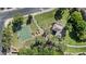Aerial view of the Fulton Ranch community park with a basketball court and covered picnic area at 211 W New Dawn Dr, Chandler, AZ 85248