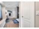 Modern bathroom showcasing a glass shower, sleek white door, and clean design at 8738 W Runion Dr, Peoria, AZ 85382