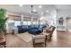 Spacious living room with hardwood floors, natural light, and open layout at 8738 W Runion Dr, Peoria, AZ 85382