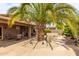 Expansive backyard with lush landscaping, covered patios, outdoor kitchen and built in seating at 1173 E Daisy Way, San Tan Valley, AZ 85143