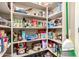 Walk-in pantry featuring stocked shelving with a variety of foods and household items at 1173 E Daisy Way, San Tan Valley, AZ 85143