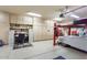 Spacious garage featuring ample built-in storage, work space, and a car lift at 35195 N 98Th St # 85, Scottsdale, AZ 85262