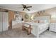 Comfortable bedroom with neutral tones, ceiling fan, and carpet floors at 5154 N 83Rd St, Scottsdale, AZ 85250