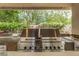 A high-end stainless steel Viking outdoor grill with multiple burners and controls at 8603 E Aster Dr, Scottsdale, AZ 85260
