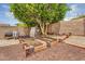 Picturesque backyard showcasing garden beds, mature trees, and a private outdoor space at 10226 W Country Club Trl, Peoria, AZ 85383