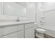 Bathroom featuring a single sink, white cabinets, and a shower-tub combination at 18795 E Bruno Dr, Gold Canyon, AZ 85118