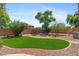 Well-maintained backyard with a lawn and mature trees, creating a serene outdoor space at 2648 E Teakwood Pl, Chandler, AZ 85249