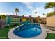 Beautiful in-ground pool reflecting the sky, nestled in a private backyard setting at 3643 E Friess Dr, Phoenix, AZ 85032