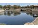 Picturesque pond view featuring a charming stone bridge adds to the scenic appeal of the community at 5420 S Mariposa Dr, Gilbert, AZ 85298