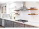 Bright kitchen features stainless steel appliances, white countertops, and gray cabinetry at 546 W Cambridge Ave, Phoenix, AZ 85003