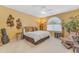 A well decorated bedroom with a window and unique furnishings that include a guitar at 9702 E Naranja Ave, Mesa, AZ 85209