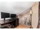 Upstairs office space with built-in desk and view overlooking the downstairs living area at 10301 N 70Th St # 223, Paradise Valley, AZ 85253