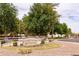 Community entrance sign for Cooper Country Estates with mature trees and landscaping creating an inviting first impression at 2203 E Tonto Pl, Chandler, AZ 85249