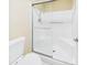 Bathroom features a sleek, modern shower with glass enclosure at 3500 N Hayden Rd # 206, Scottsdale, AZ 85251