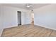 Bedroom showcasing a large closet, neutral walls, and a ceiling fan at 5510 E Dallas St, Mesa, AZ 85205