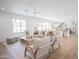 Bright living room features modern furnishings, a ceiling fan, and backyard view at 6529 E Eugie Ter, Scottsdale, AZ 85254