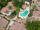 Beautiful aerial view of the neighborhood pool and lush landscaping at 6533 N 7Th Ave # 18, Phoenix, AZ 85013