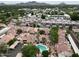 Aerial shot of community with pool, landscaping, and mountain views at 6533 N 7Th Ave # 18, Phoenix, AZ 85013