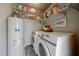 Functional laundry room with updated washer and dryer, plus convenient shelving at 6533 N 7Th Ave # 18, Phoenix, AZ 85013