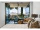 Relaxing balcony view from the bedroom featuring mountain views and modern outdoor seating at 7180 E Kierland Blvd # 814, Scottsdale, AZ 85254