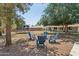 Spacious backyard with shade trees, a trampoline, and seating at 7607 N 17Th Ave, Phoenix, AZ 85021