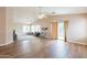 Open living room with vaulted ceilings, ample light, and wood floors at 822 E Ross Ave, Phoenix, AZ 85024