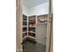 Walk-in pantry featuring built-in shelving filled with various boxed games and supplies at 9187 W Parkside Ln, Peoria, AZ 85383