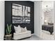 Inviting hallway with neutral tones, dark accent wall and a bedroom view at 9815 S 11Th St, Phoenix, AZ 85042