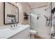 Updated bathroom with a glass shower, modern fixtures, and tile floors at 2801 N Litchfield Rd # 65, Goodyear, AZ 85395