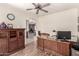 Office with a desk and storage and a view into the living area at 3930 E Colonial Dr, Chandler, AZ 85249