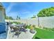Outdoor patio area with dining furniture, artificial grass, and plenty of space for entertaining at 7524 N Via Del Elemental --, Scottsdale, AZ 85258