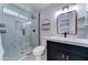 Modern bathroom features a glass-enclosed shower with a tiled wall accent at 7524 N Via Del Elemental --, Scottsdale, AZ 85258