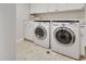 Laundry room featuring white cabinets and a countertop, with a washer and dryer at 10434 N 44Th N St, Phoenix, AZ 85028