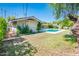 Spacious backyard featuring a well-manicured lawn, mature trees, and a refreshing pool, perfect for outdoor enjoyment at 1562 W Las Palmaritas Dr, Phoenix, AZ 85021