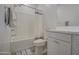 Clean bathroom featuring a tub/shower combination, toilet, and vanity at 2754 S Apache Dr, Chandler, AZ 85286