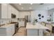 Stylish kitchen with white cabinets, stainless steel appliances, and a large center island with barstool seating at 2754 S Apache Dr, Chandler, AZ 85286