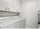 Laundry room features a side-by-side washer and dryer with white cabinetry above at 6629 N Majorca E Way, Phoenix, AZ 85016