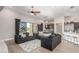 Open living area featuring hard wood floors and an access to the backyard pool at 8725 E Menlo Cir, Mesa, AZ 85207