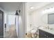 Modern bathroom featuring a shower-tub combination, vanity with sink, and stylish fixtures at 1017 E Diana Ave, Phoenix, AZ 85020