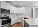 Bright kitchen with stainless steel appliances, stylish cabinets, and light countertops at 2511 W Queen Creek Rd # 116, Chandler, AZ 85248