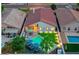 Aerial view of a backyard with a pool, patio furniture, and a well-maintained lawn with privacy at 3224 E Desert Cove Ave, Phoenix, AZ 85028