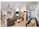 Inviting living room features built ins, fireplace, and modern décor creating a cozy atmosphere at 3224 E Desert Cove Ave, Phoenix, AZ 85028