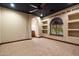 Unique bedroom with a star-painted ceiling, custom shelving, and a vanity nook for added convenience and style at 3523 E Presidio Cir, Mesa, AZ 85213