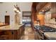 Beautiful kitchen featuring custom cabinetry, a large island, and modern stainless steel appliances at 3523 E Presidio Cir, Mesa, AZ 85213